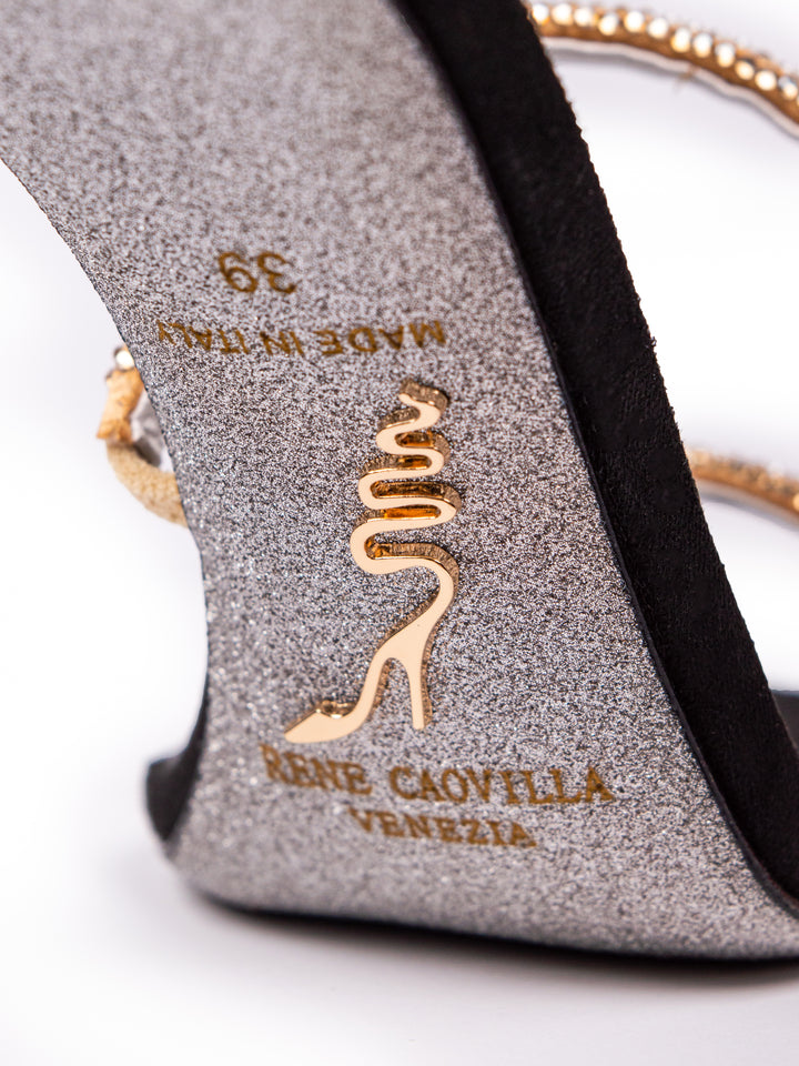 RC Heels Black / Beige Crystals
