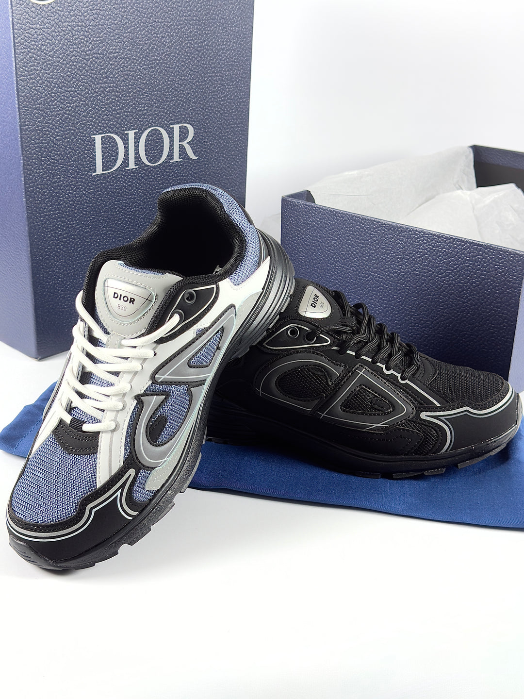 CD B30 Blue/White/Black Sneakers (Reflective)