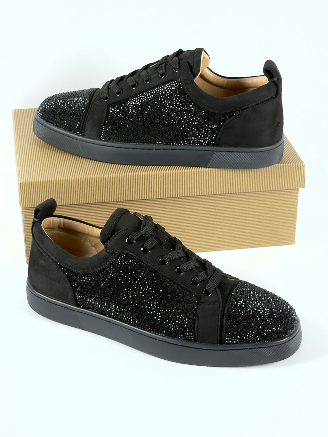 Loubs Junior Black Velour Sneaker