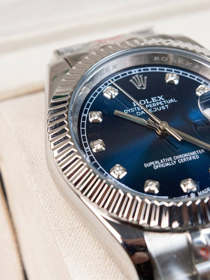 A3 RLX Men's Datejust 41 – Blue Diamond Dial / Fluted Bezel