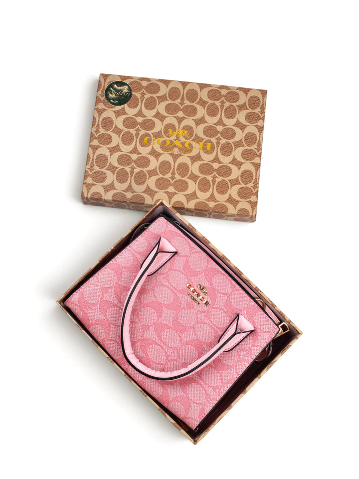 COACH Hand Bag Pink / White / Gold