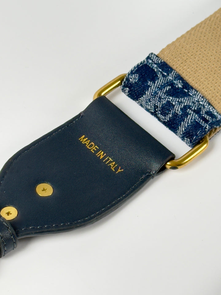 Saddle Bag with Strap Blue Dior Oblique Jacquard