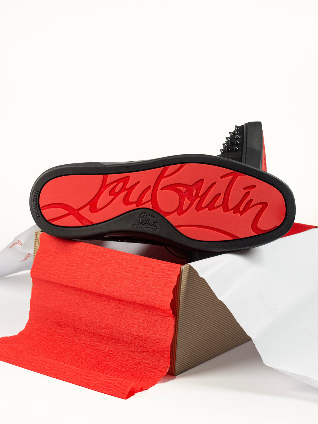 Loubs Sneaker Black Velour Spikes