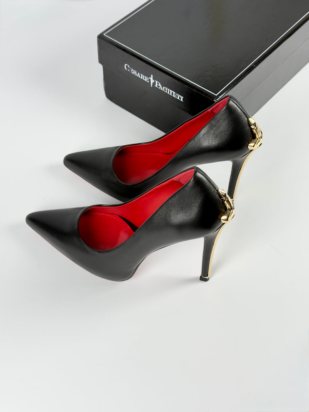 CP Golden Closed Heels