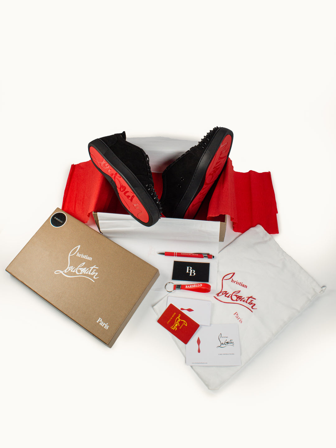 Loubs Sneaker Black Velour Spikes
