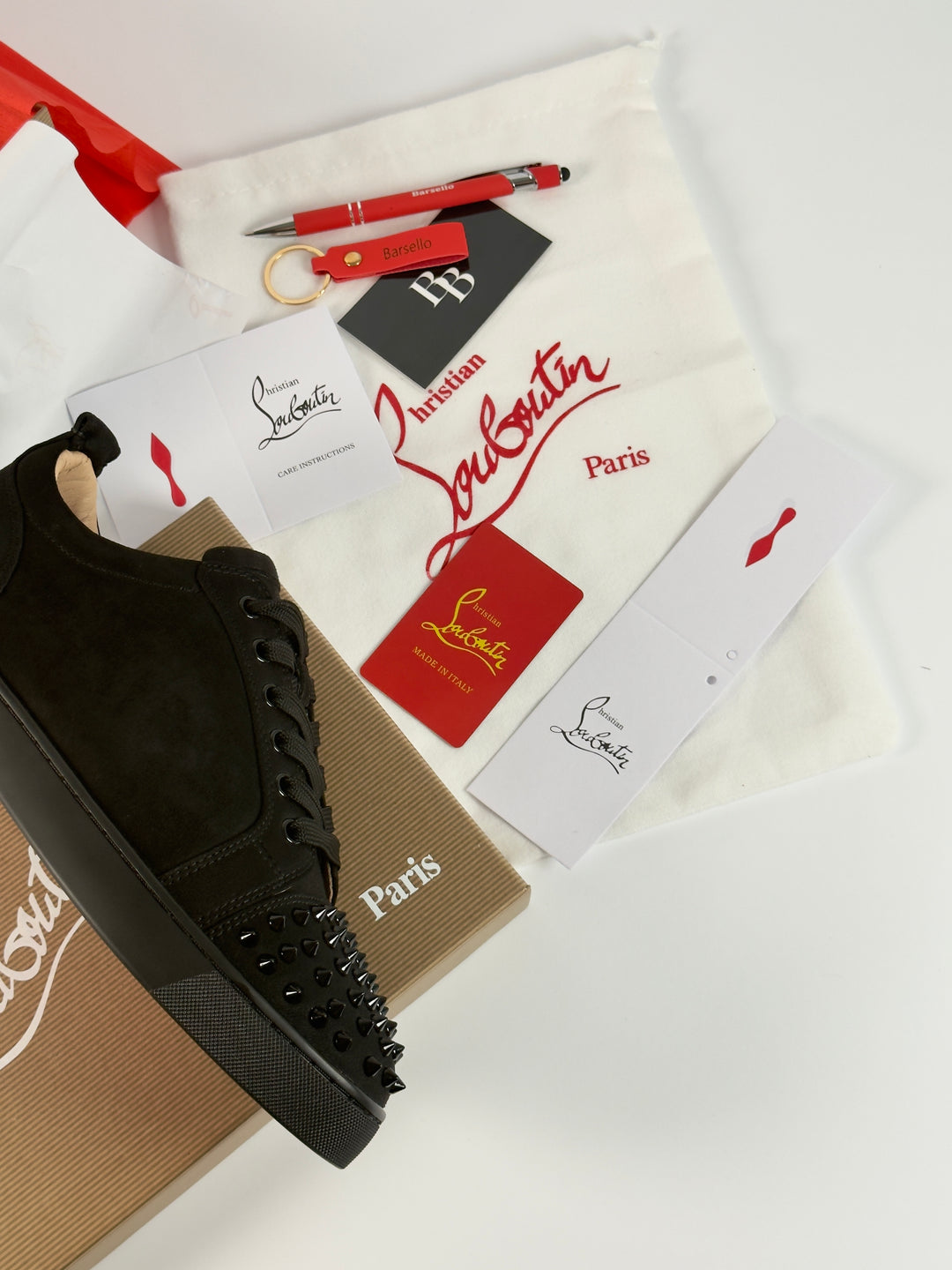 Loubs Sneaker Black Velour Spikes