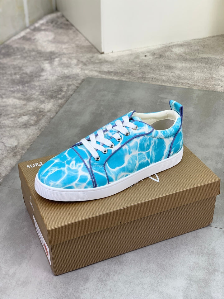 Christian Louboutin Louis Junior Blue Satin