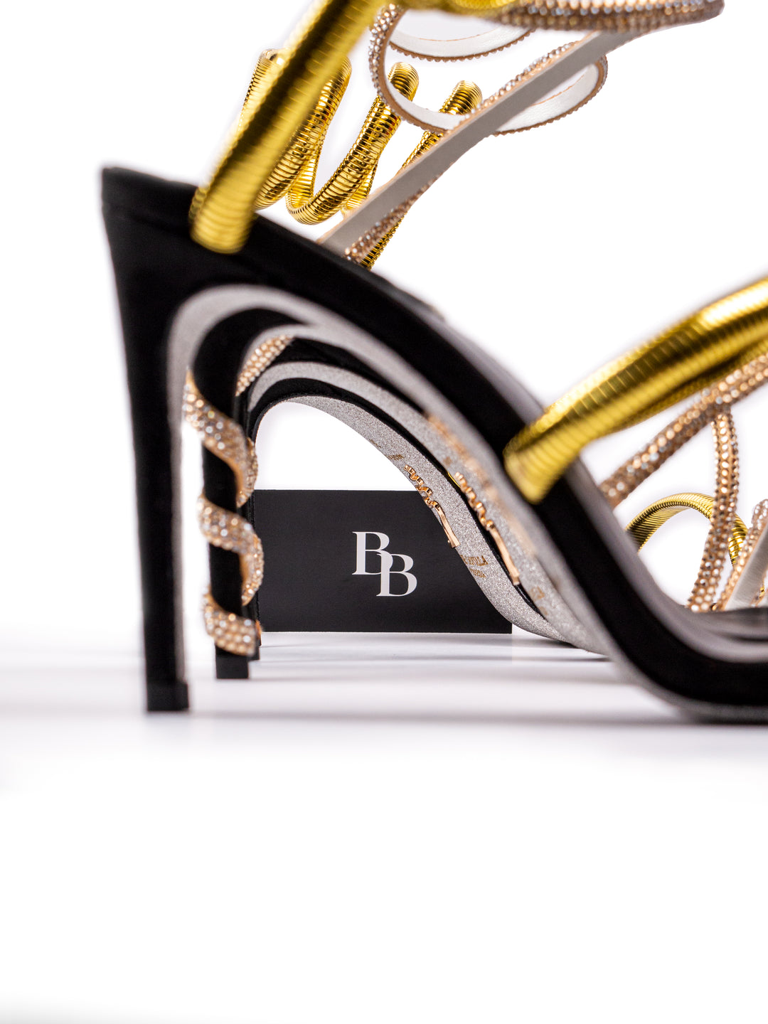 RC Heels Black / Beige Crystals