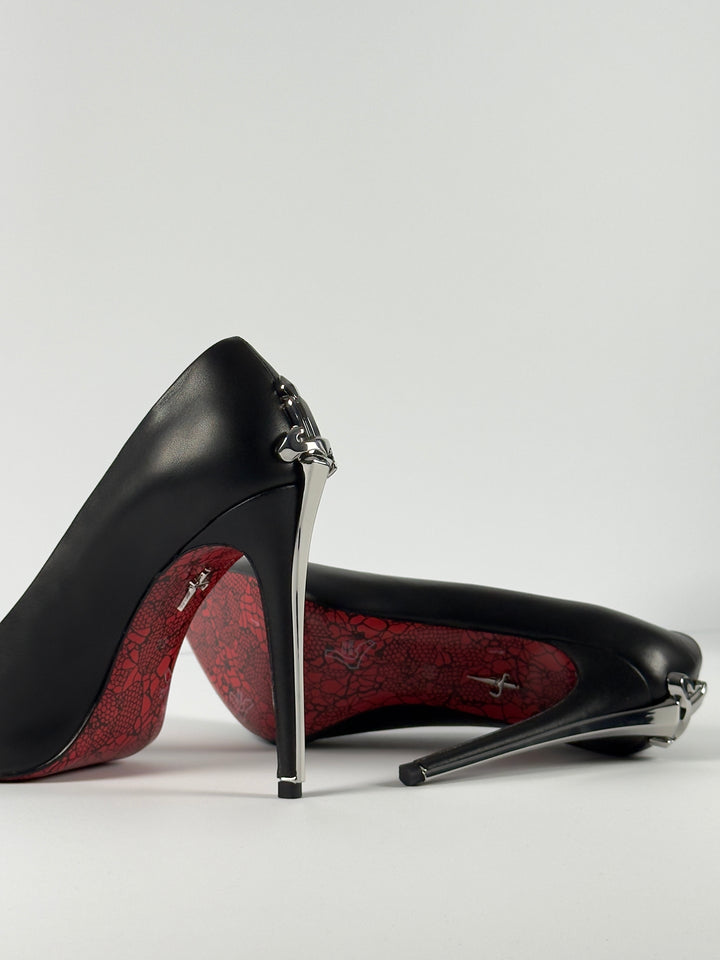 Cesare Paciotti Silver Dagger Heels Closed