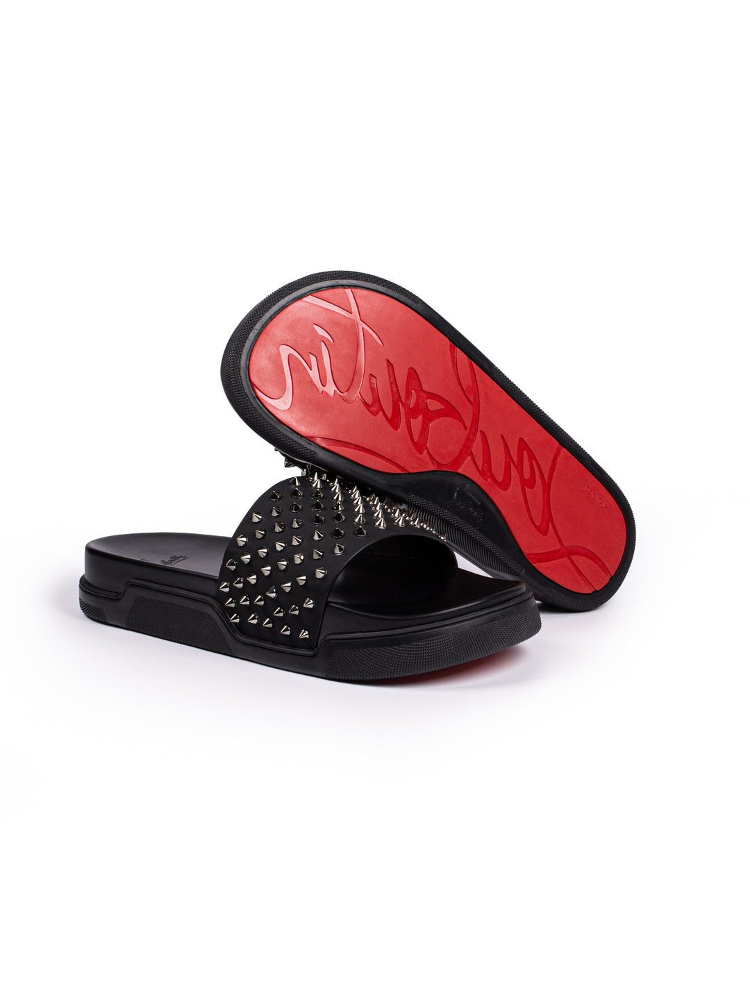 Loubs Slides Black Spikes