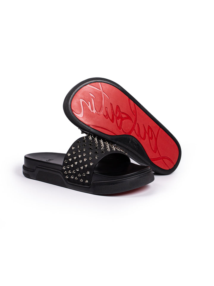 Loubs Slides Black Spikes