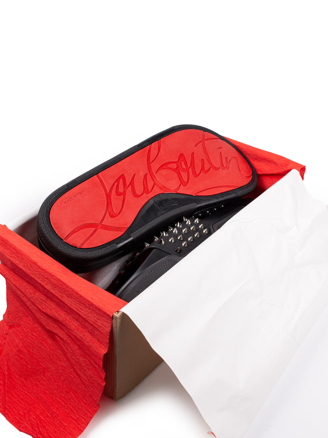 Loubs Slides Black Spikes
