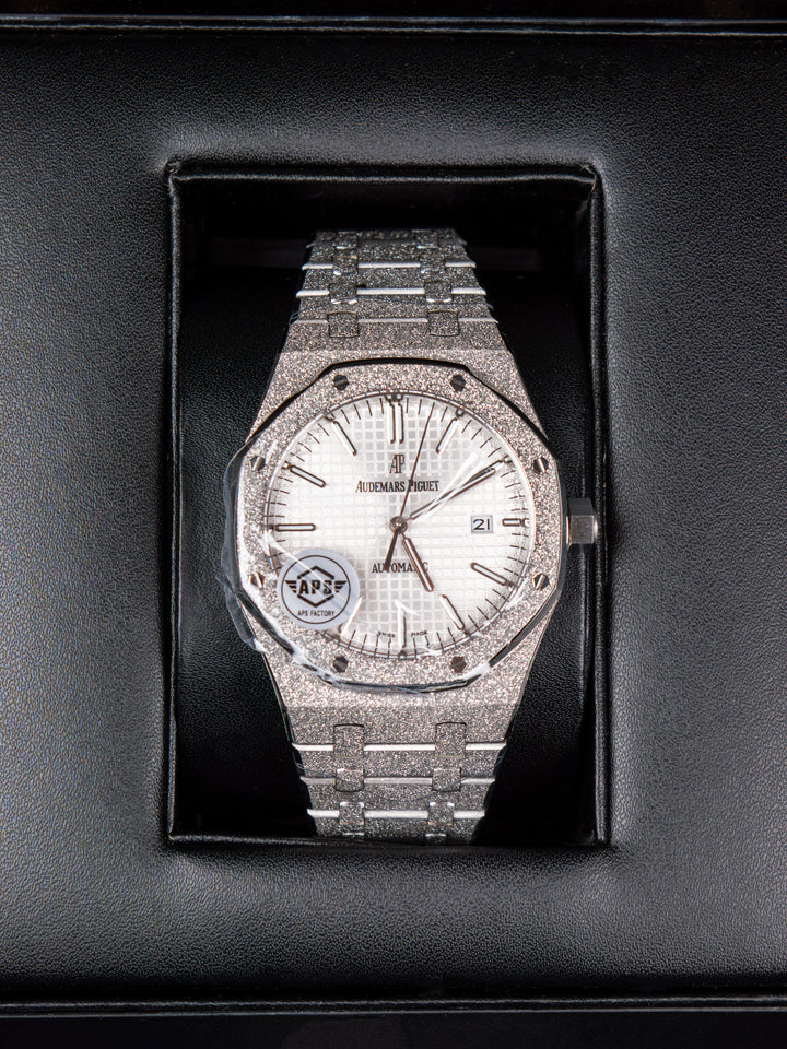 A5 AP Men's Royal Oak 41mm – Silver Dial / Fully Iced-Out
