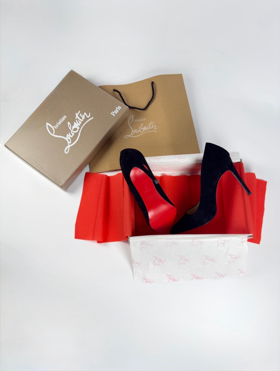 Loubs High Velour Heels