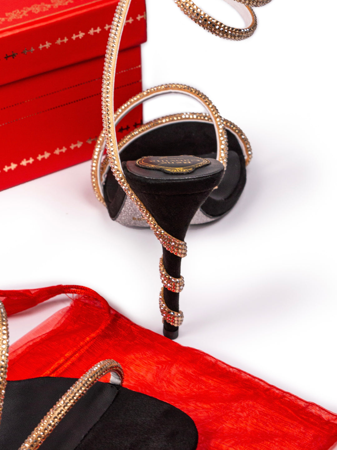 RC Heels Black / Beige Crystals