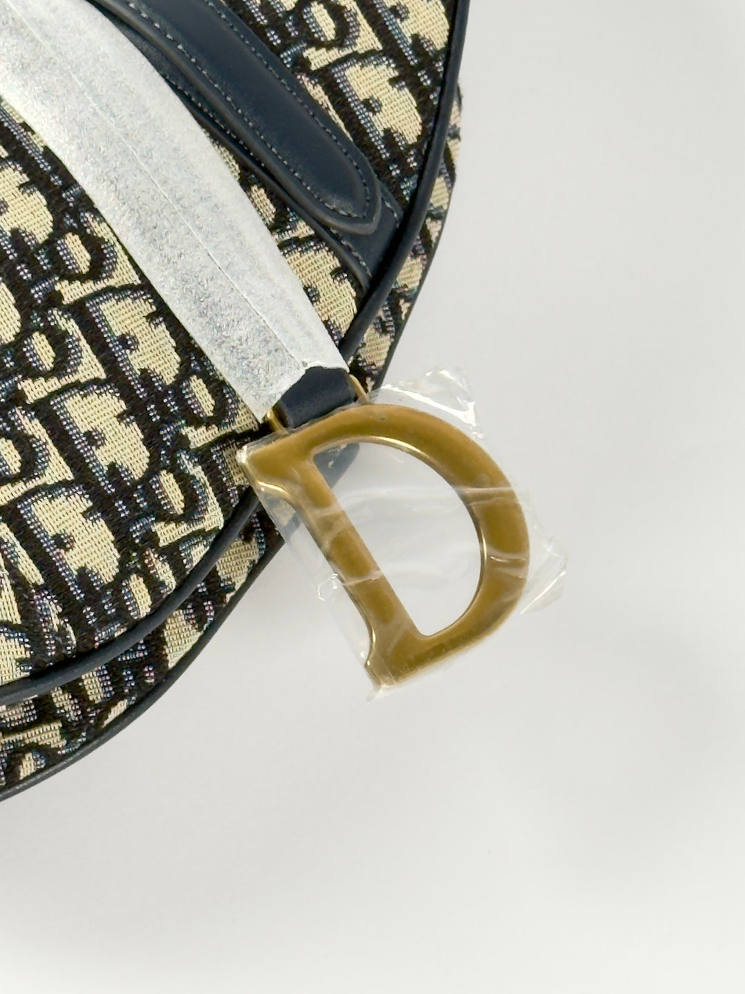 Saddle Bag with Strap Blue Dior Oblique Jacquard