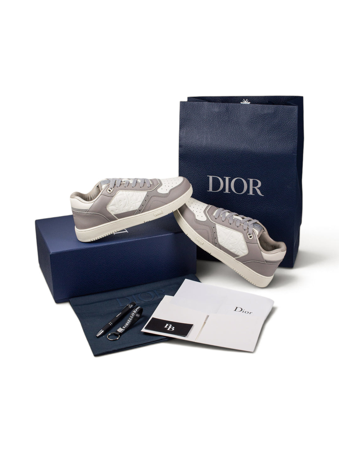 CD B27 Low-Top Cream Grained Calfskin Sneakers