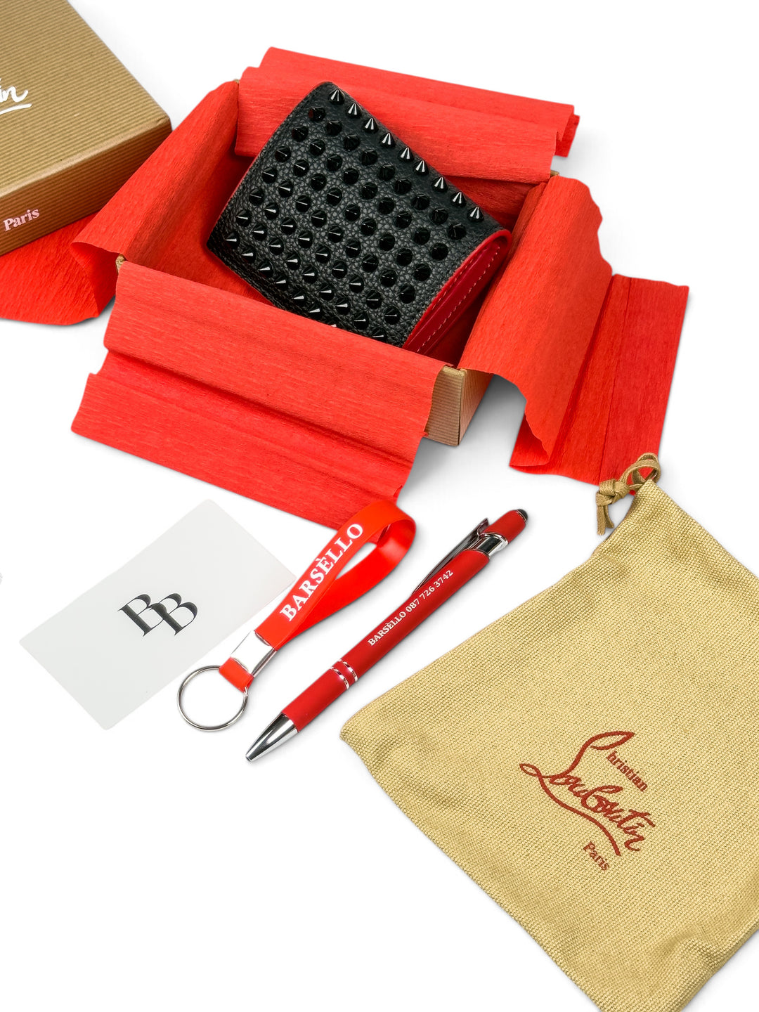 Loub Spikes Wallet ( Grained Calfskin )