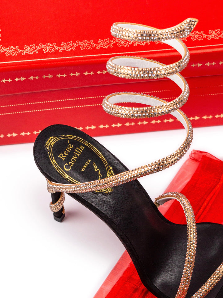 RC Heels Black / Beige Crystals