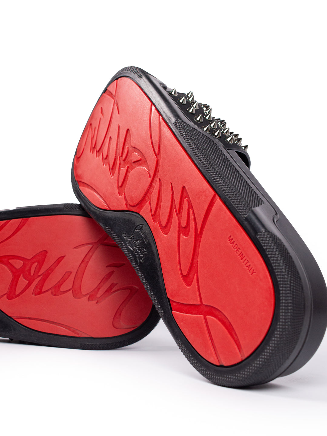 Loubs Slides Black Spikes