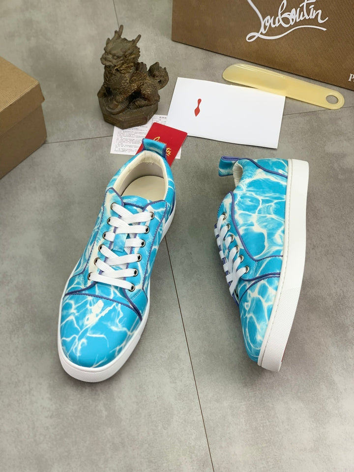 Christian Louboutin Louis Junior Blue Satin