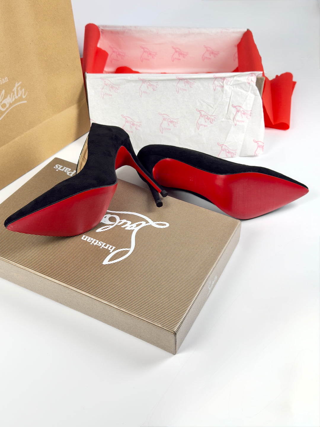 Loubs High Velour Heels