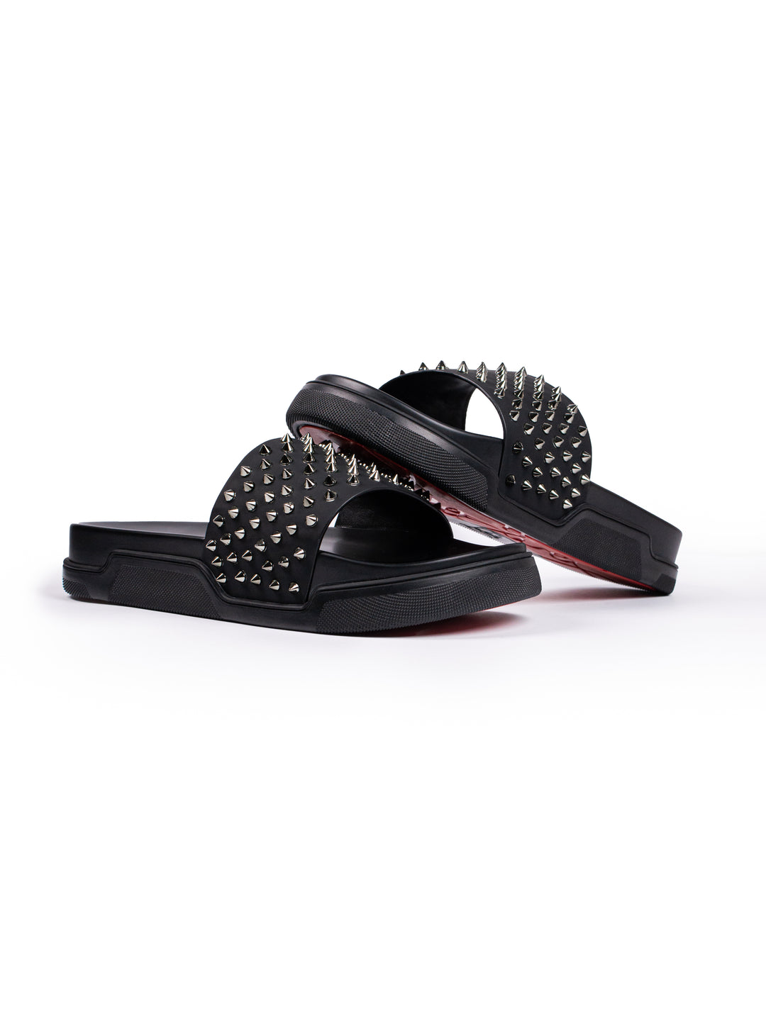Loubs Slides Black Spikes