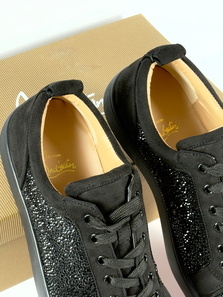 Loubs Junior Black Velour Sneaker