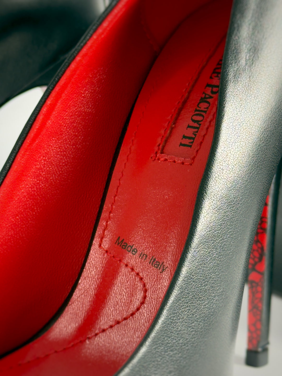 Cesare Paciotti Silver Dagger Heels Closed