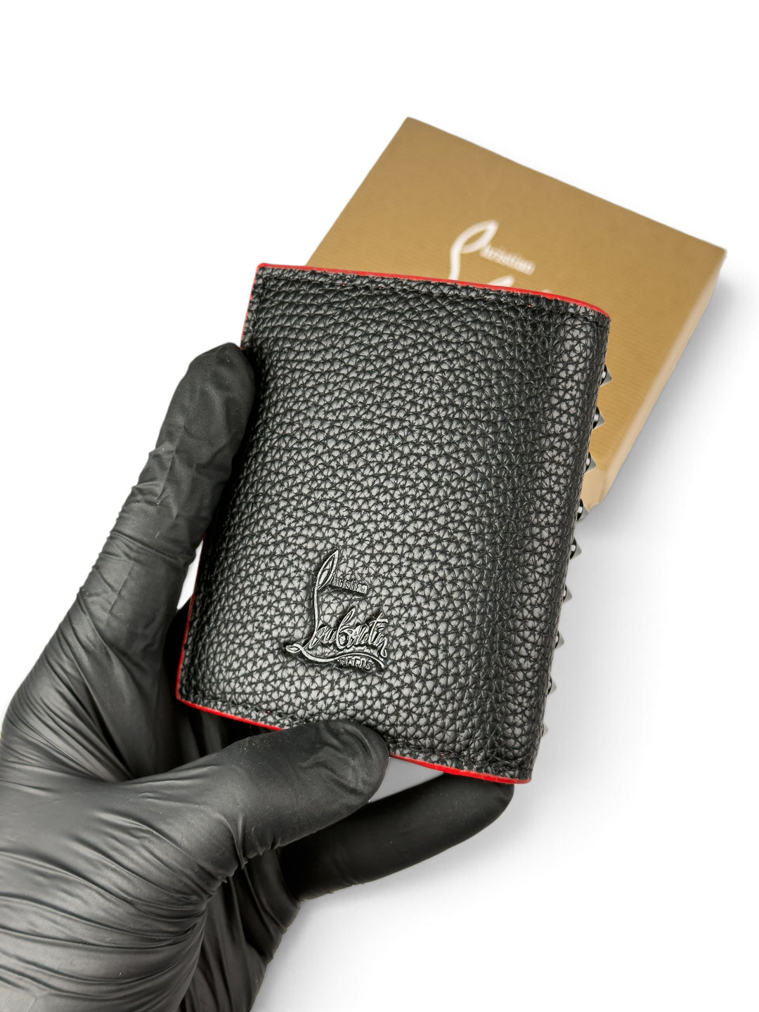 Loub Spikes Wallet ( Grained Calfskin )