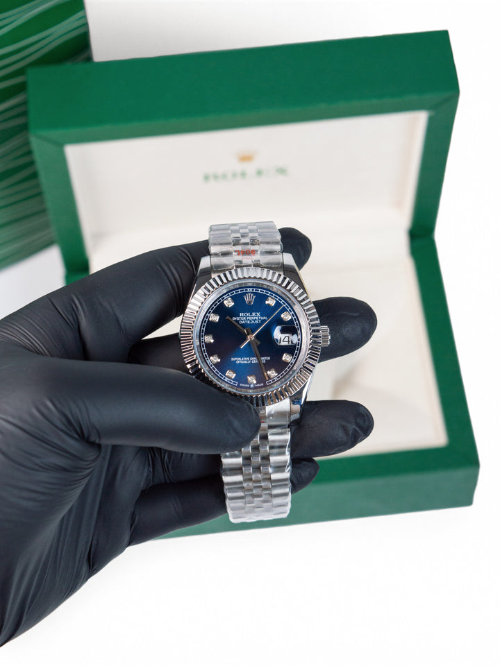 A3 RLX Men's Datejust 41 – Blue Diamond Dial / Fluted Bezel