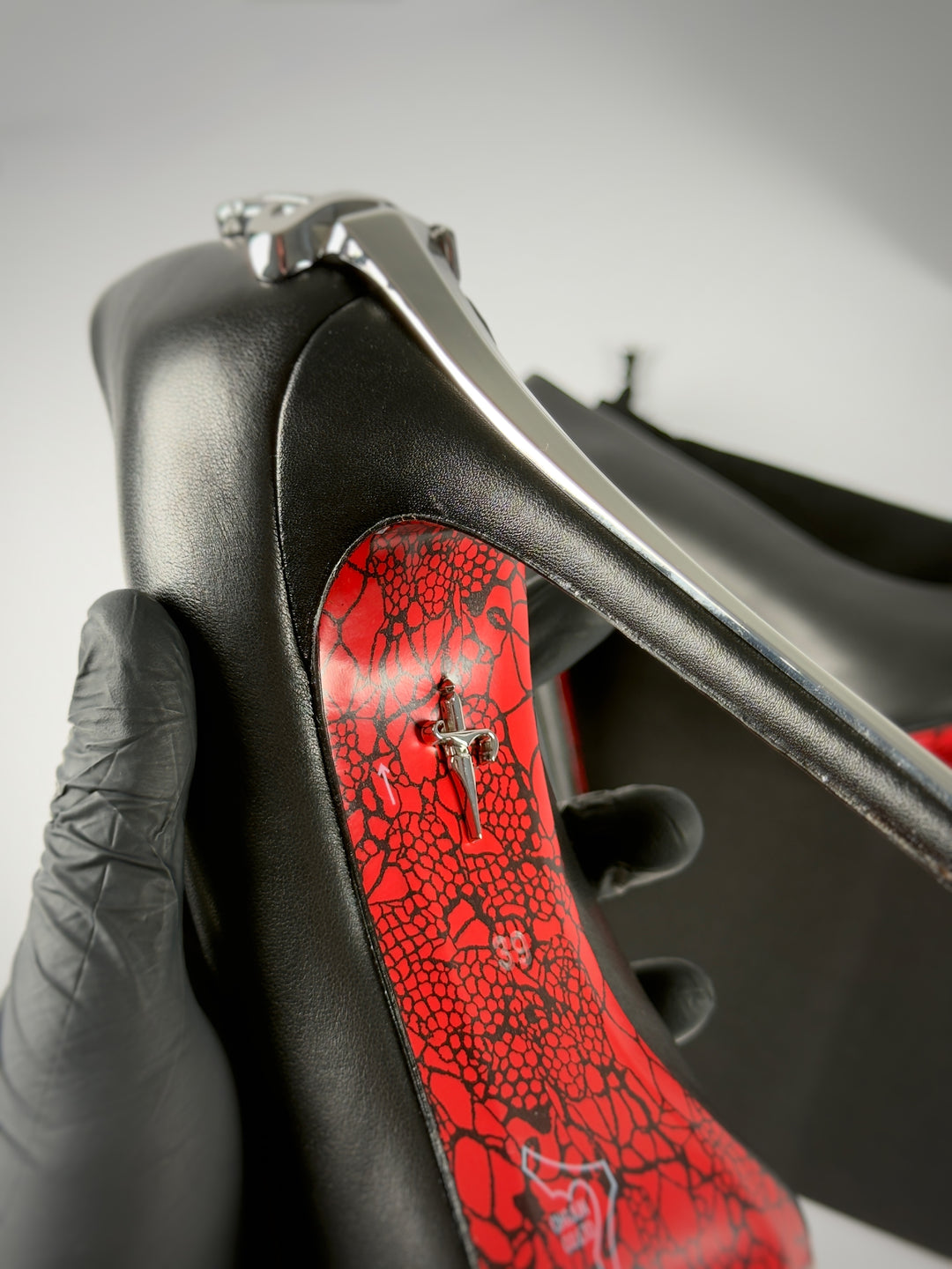 Cesare Paciotti Silver Dagger Heels Closed