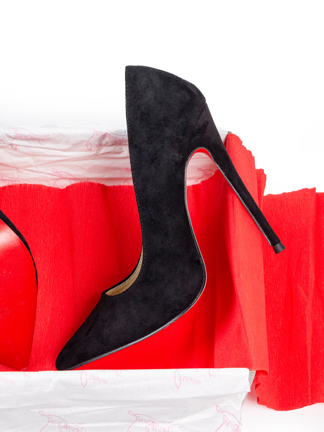 Loubs High Velour Heels