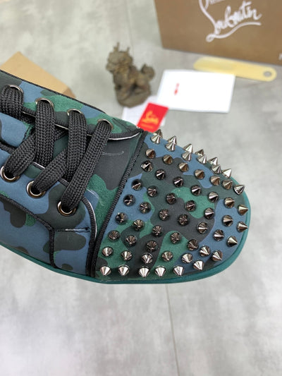 Christian Louboutin Blue & Green Louis Junior Spikes Orlato