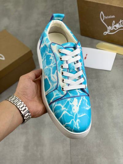 Christian Louboutin Louis Junior Blue Satin