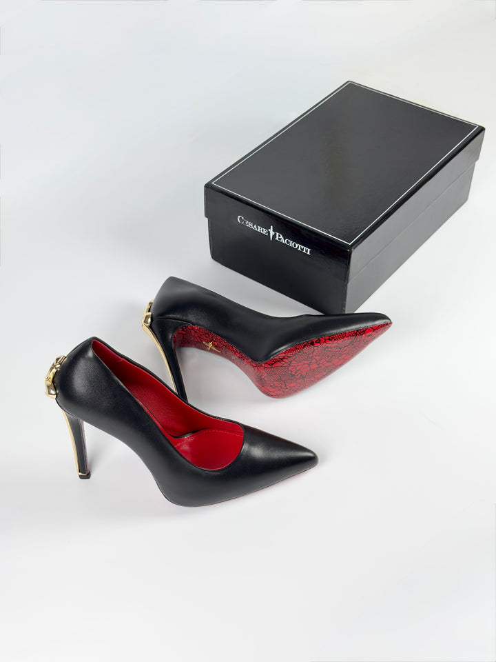 CP Golden Closed Heels
