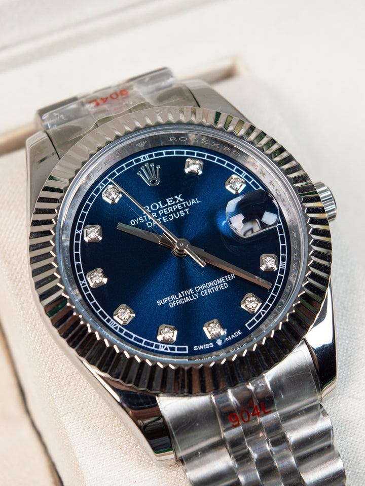 A3 RLX Men's Datejust 41 – Blue Diamond Dial / Fluted Bezel