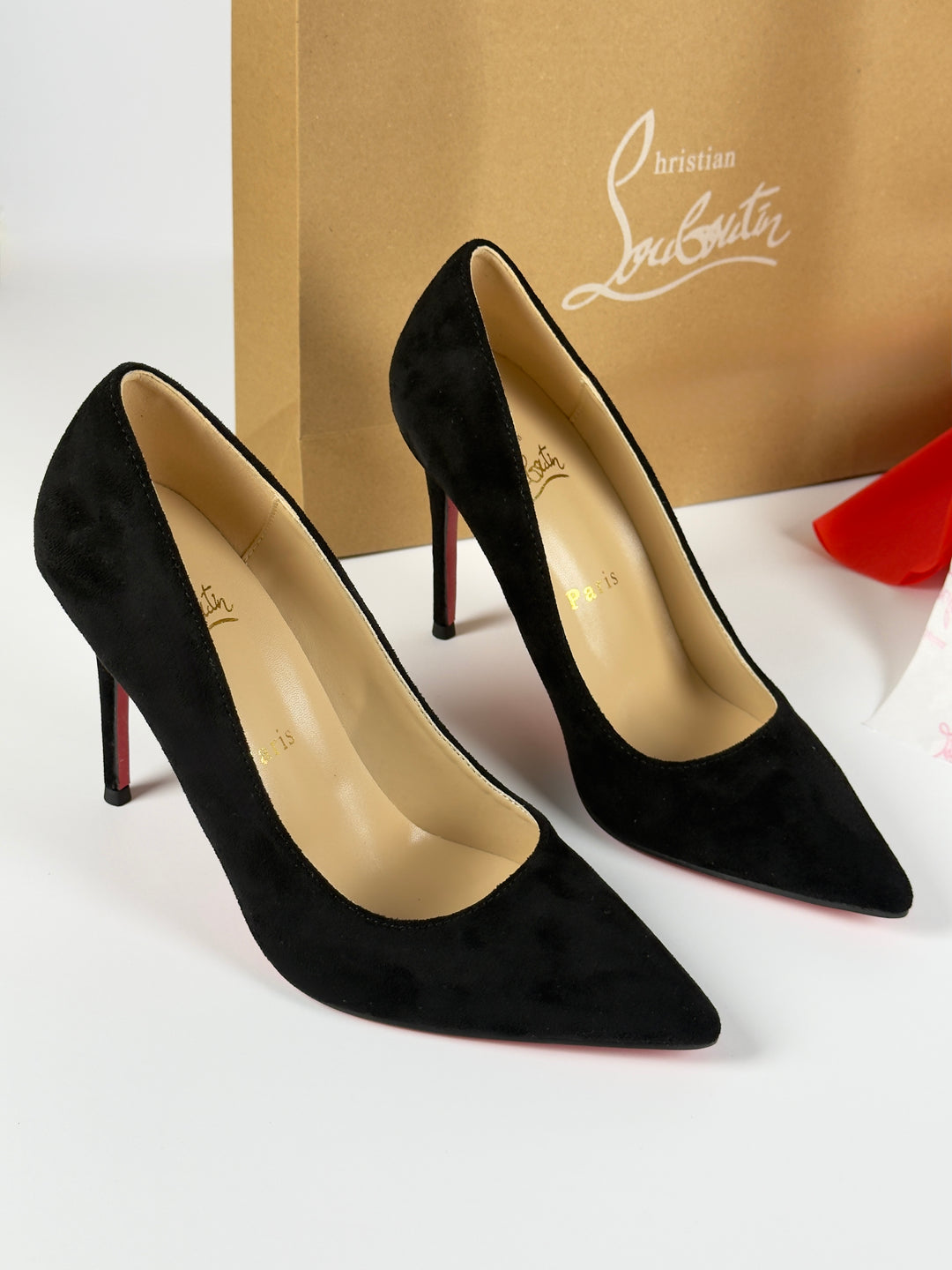 Loubs High Velour Heels
