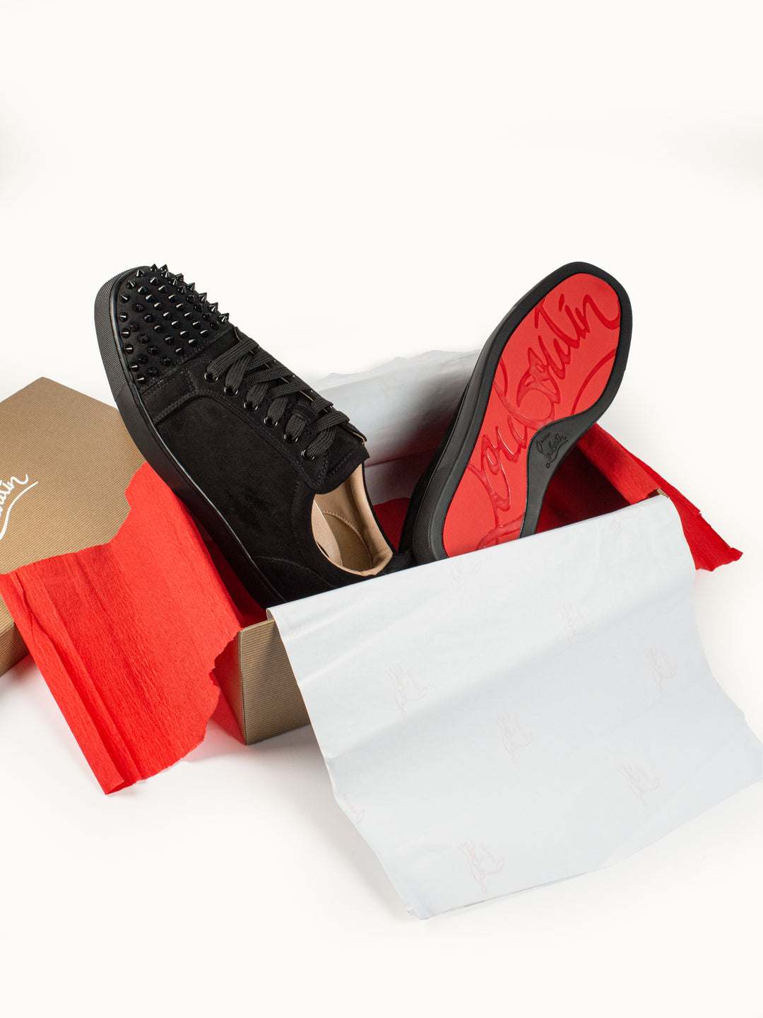 Loubs Sneaker Black Velour Spikes