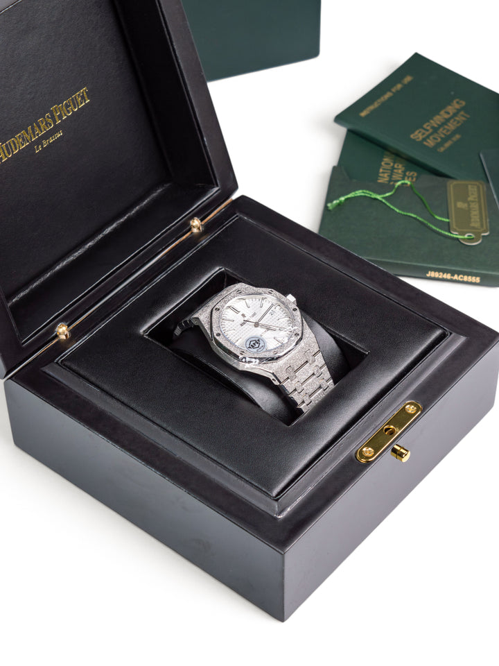 A5 AP Men's Royal Oak 41mm – Silver Dial / Fully Iced-Out