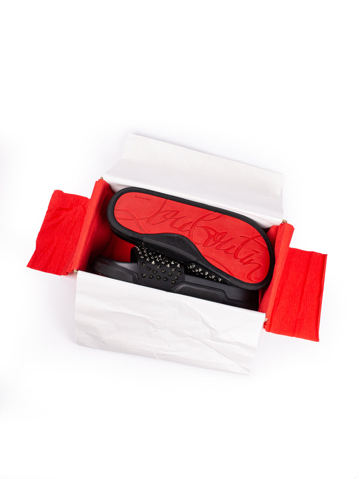 Loubs Slides Black Spikes