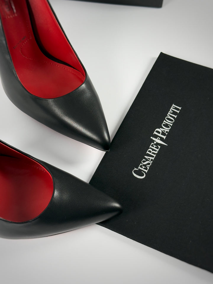 Cesare Paciotti Silver Dagger Heels Closed