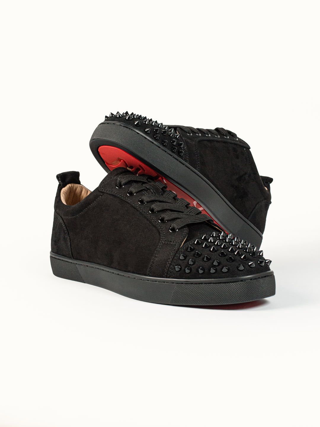 Loubs Sneaker Black Velour Spikes