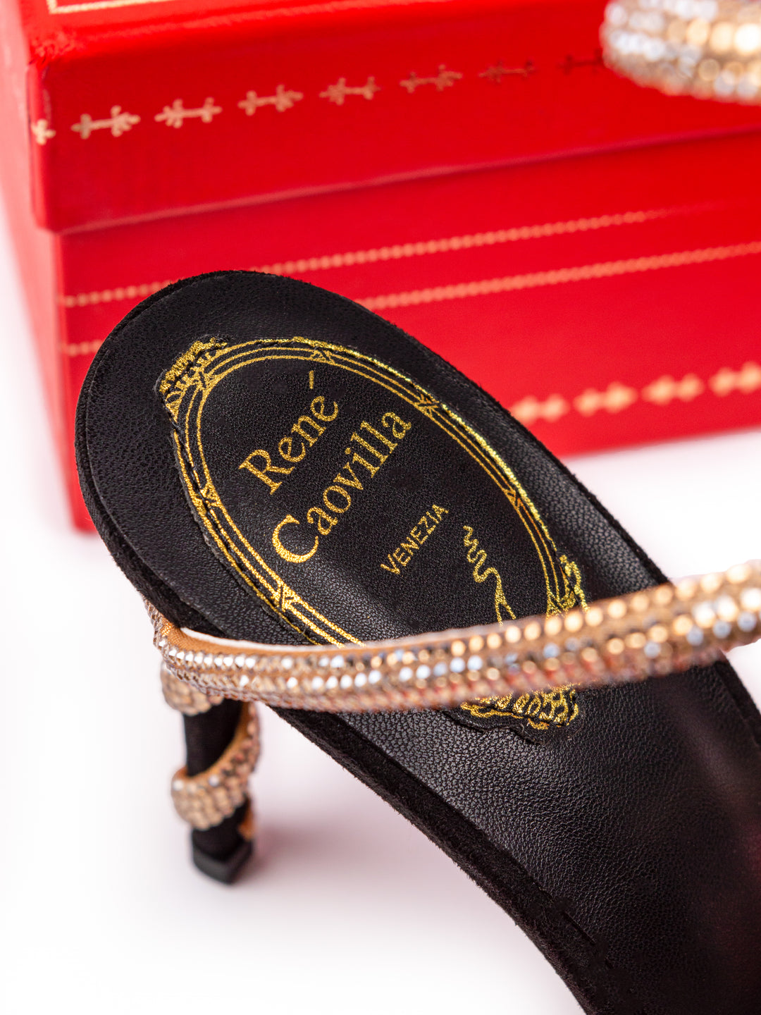 RC Heels Black / Beige Crystals