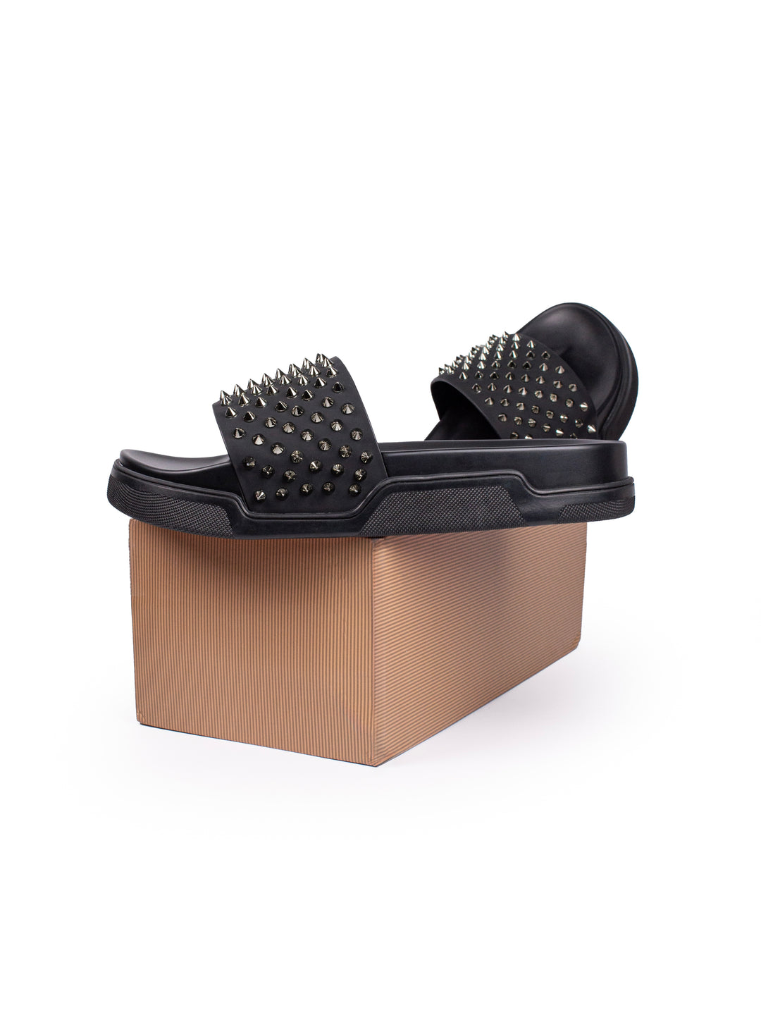 Loubs Slides Black Spikes