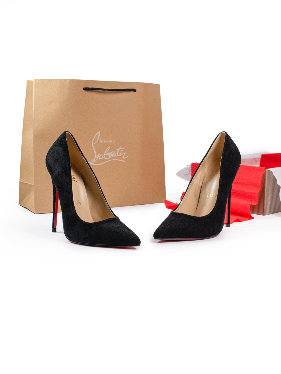 Loubs High Velour Heels