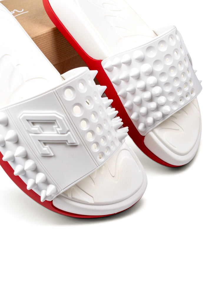Loubs Slides White / Red