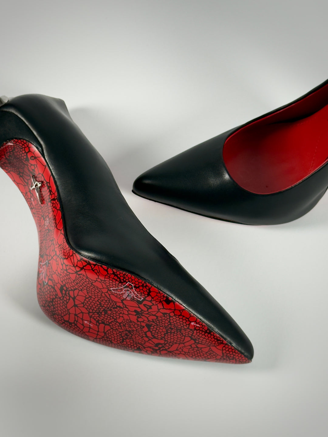 Cesare Paciotti Silver Dagger Heels Closed