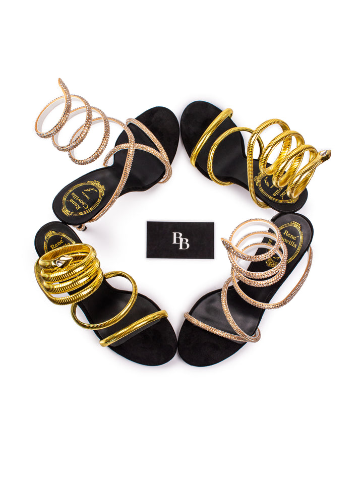 RC Heels Black / Beige Crystals