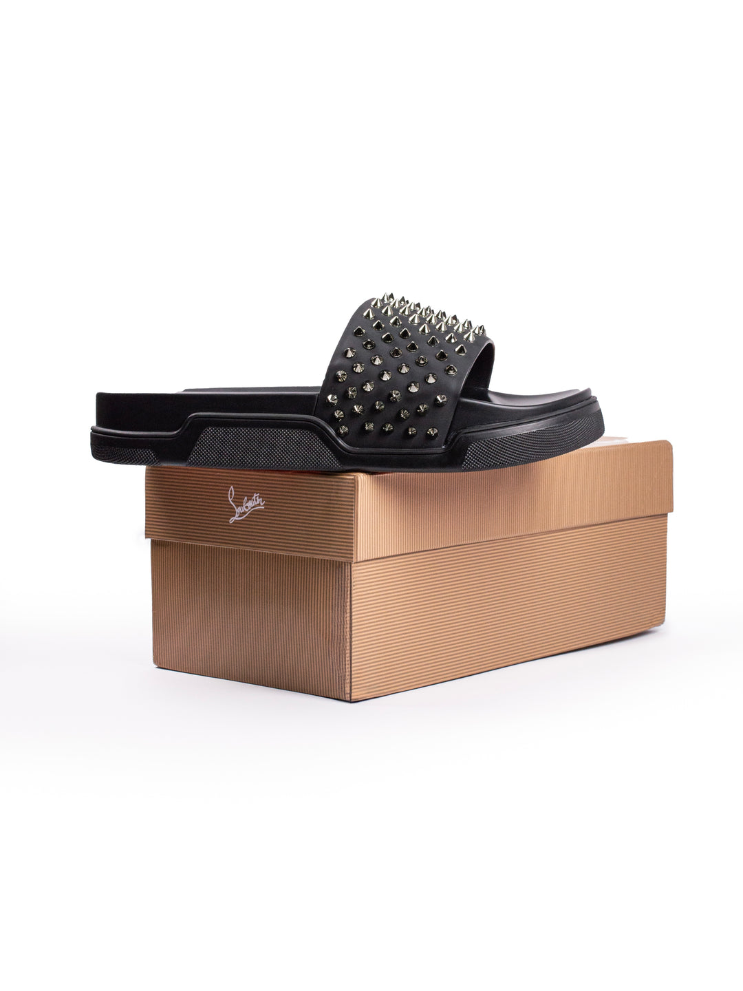 Loubs Slides Black Spikes
